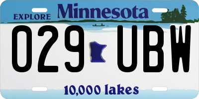 MN license plate 029UBW