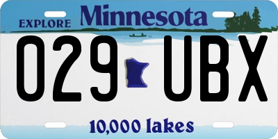 MN license plate 029UBX