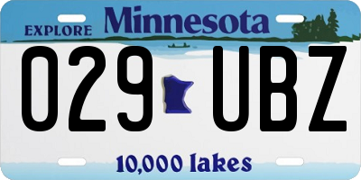 MN license plate 029UBZ