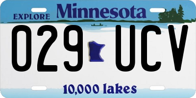 MN license plate 029UCV