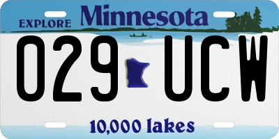 MN license plate 029UCW