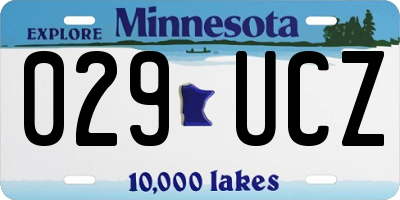 MN license plate 029UCZ