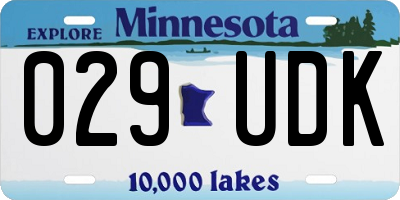 MN license plate 029UDK