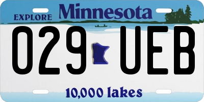 MN license plate 029UEB