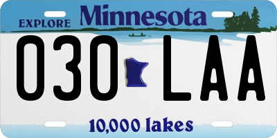 MN license plate 030LAA