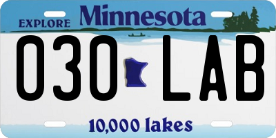 MN license plate 030LAB