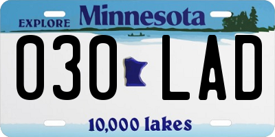 MN license plate 030LAD