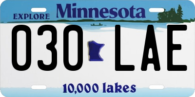 MN license plate 030LAE