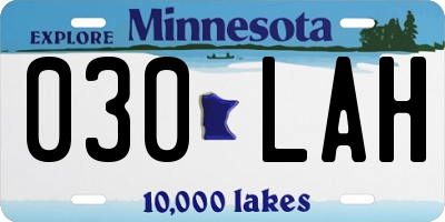 MN license plate 030LAH