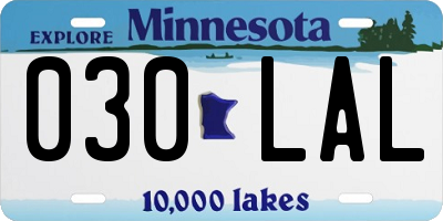 MN license plate 030LAL