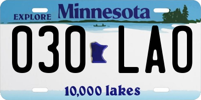 MN license plate 030LAO