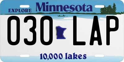 MN license plate 030LAP