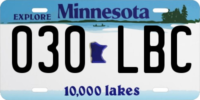 MN license plate 030LBC
