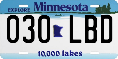 MN license plate 030LBD