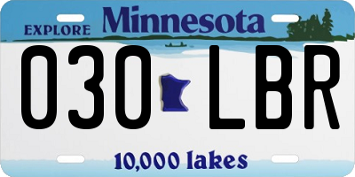 MN license plate 030LBR