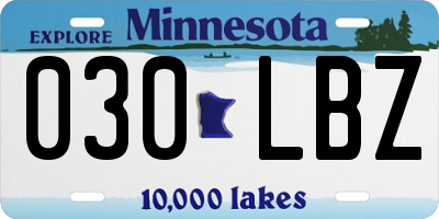 MN license plate 030LBZ