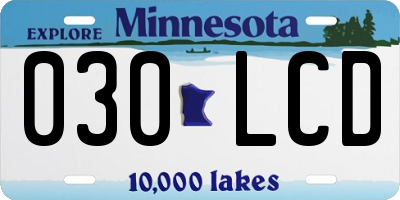 MN license plate 030LCD