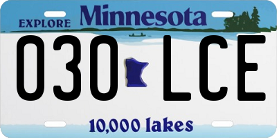MN license plate 030LCE