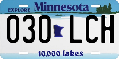 MN license plate 030LCH