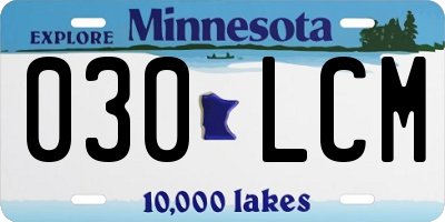 MN license plate 030LCM