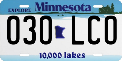 MN license plate 030LCO
