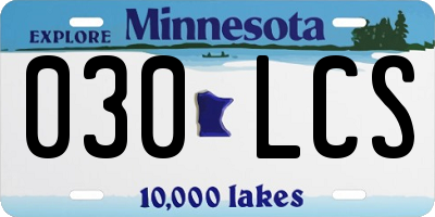 MN license plate 030LCS