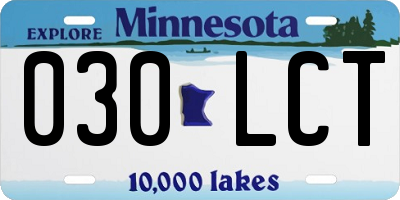 MN license plate 030LCT