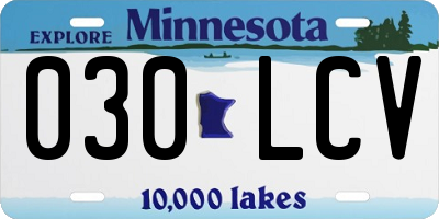 MN license plate 030LCV