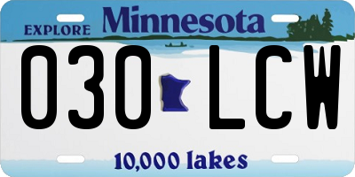 MN license plate 030LCW