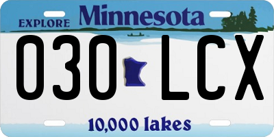 MN license plate 030LCX