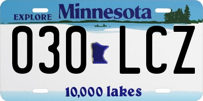 MN license plate 030LCZ