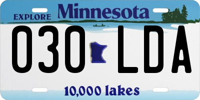 MN license plate 030LDA