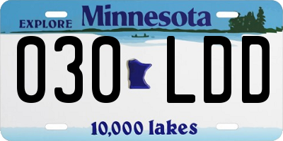 MN license plate 030LDD