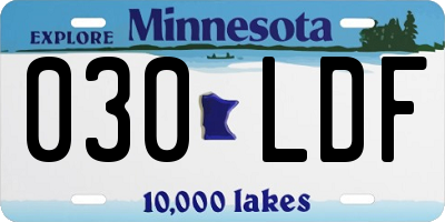 MN license plate 030LDF