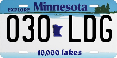MN license plate 030LDG