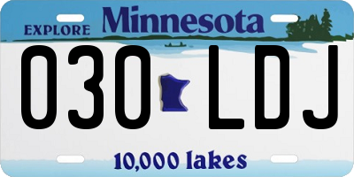 MN license plate 030LDJ