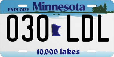 MN license plate 030LDL