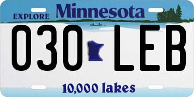 MN license plate 030LEB