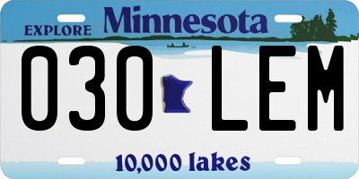 MN license plate 030LEM