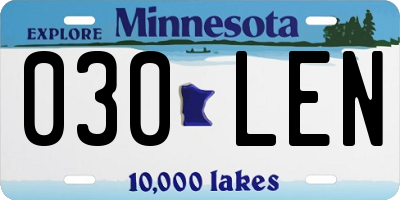 MN license plate 030LEN