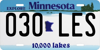 MN license plate 030LES