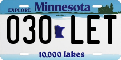 MN license plate 030LET