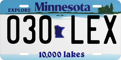 MN license plate 030LEX