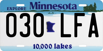 MN license plate 030LFA