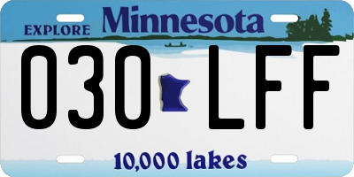 MN license plate 030LFF