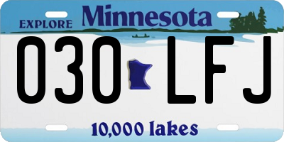 MN license plate 030LFJ