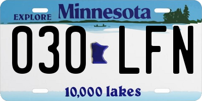 MN license plate 030LFN