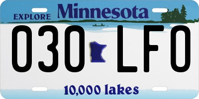 MN license plate 030LFO