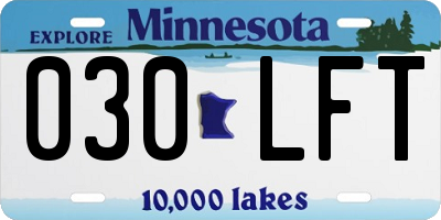 MN license plate 030LFT
