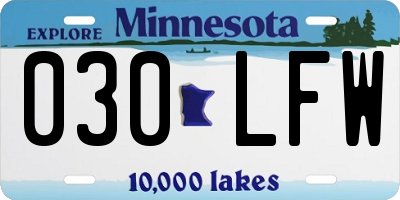 MN license plate 030LFW
